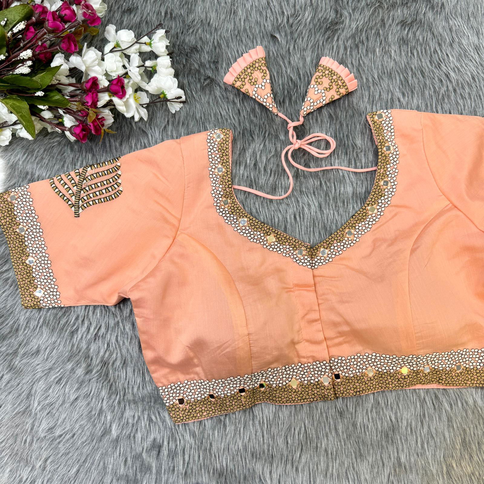Rk Blouse Designer Soft Silk Heavy Work Party Wear Blouse Wholesale Online
